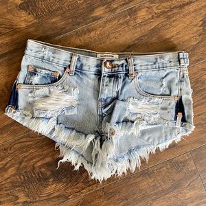 One Teaspoon Trash Whores Low Waist Jean Shorts